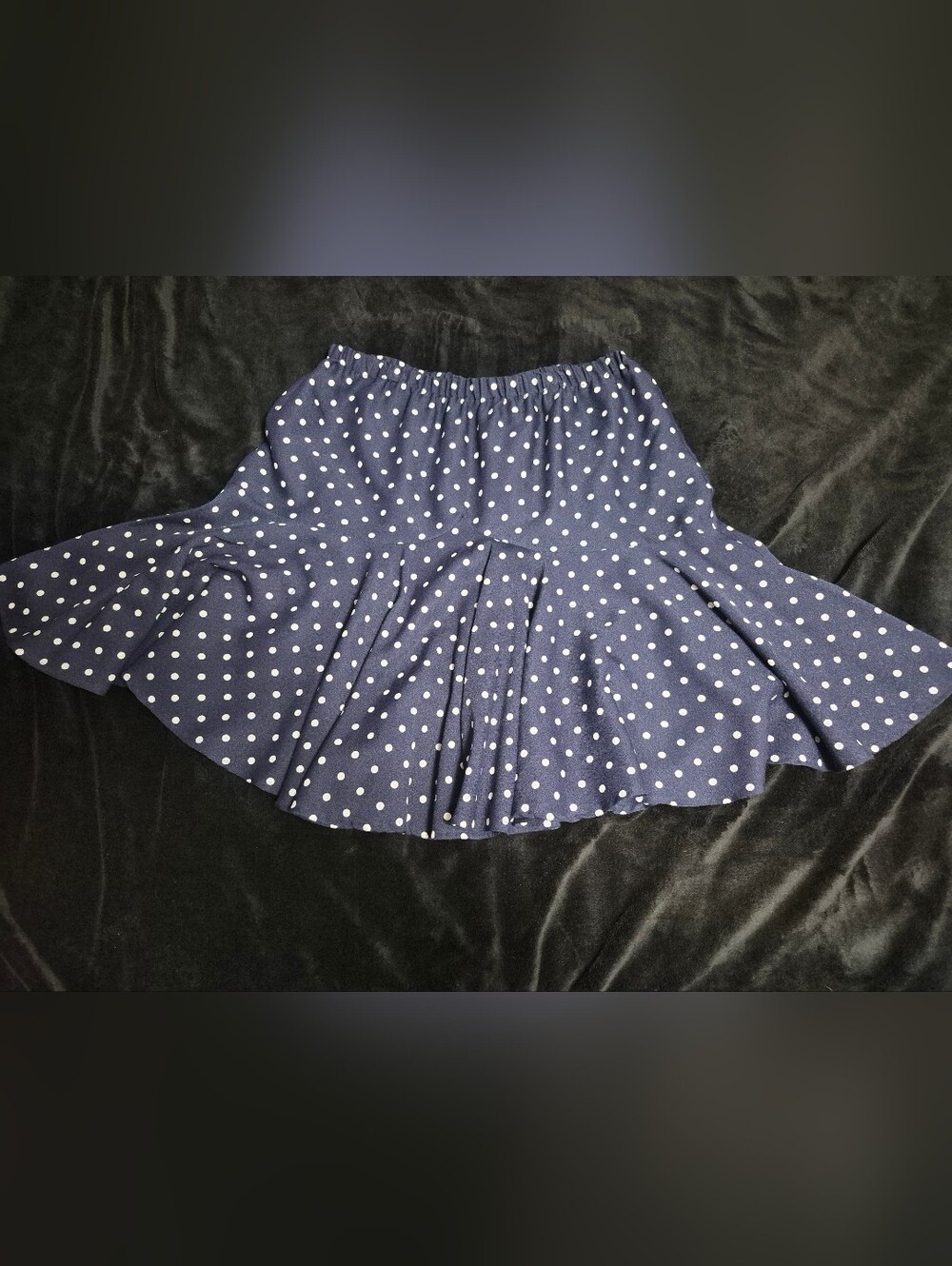 Navy Polka Dot Circle Skirt - Women's Skater Skirt